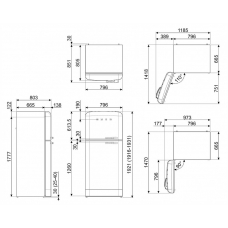 Холодильник SMEG FAB50LCR5