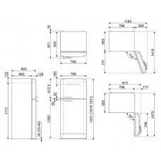 Холодильник SMEG FAB50RWH5