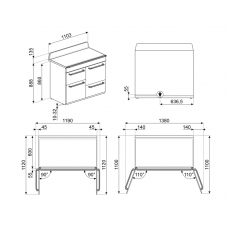 Варильний центр SMEG TR4110IBL2
