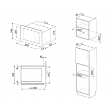 Микроволновая печь SMEG FMI225BI Микроволновая печь SMEG FMI225BI