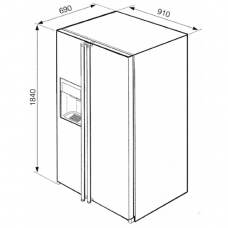 Холодильник Side-by-Side SMEG SBS8004P
